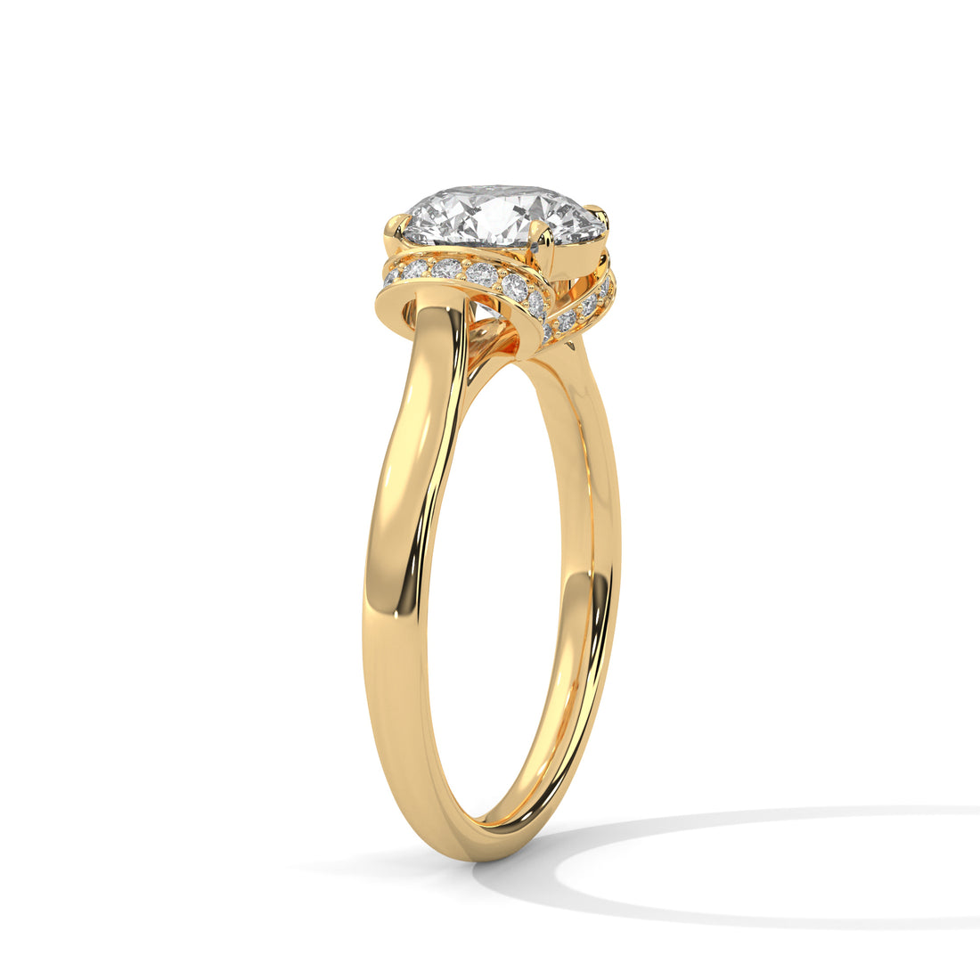 Cathedral Hidden Halo Solitaire Ring