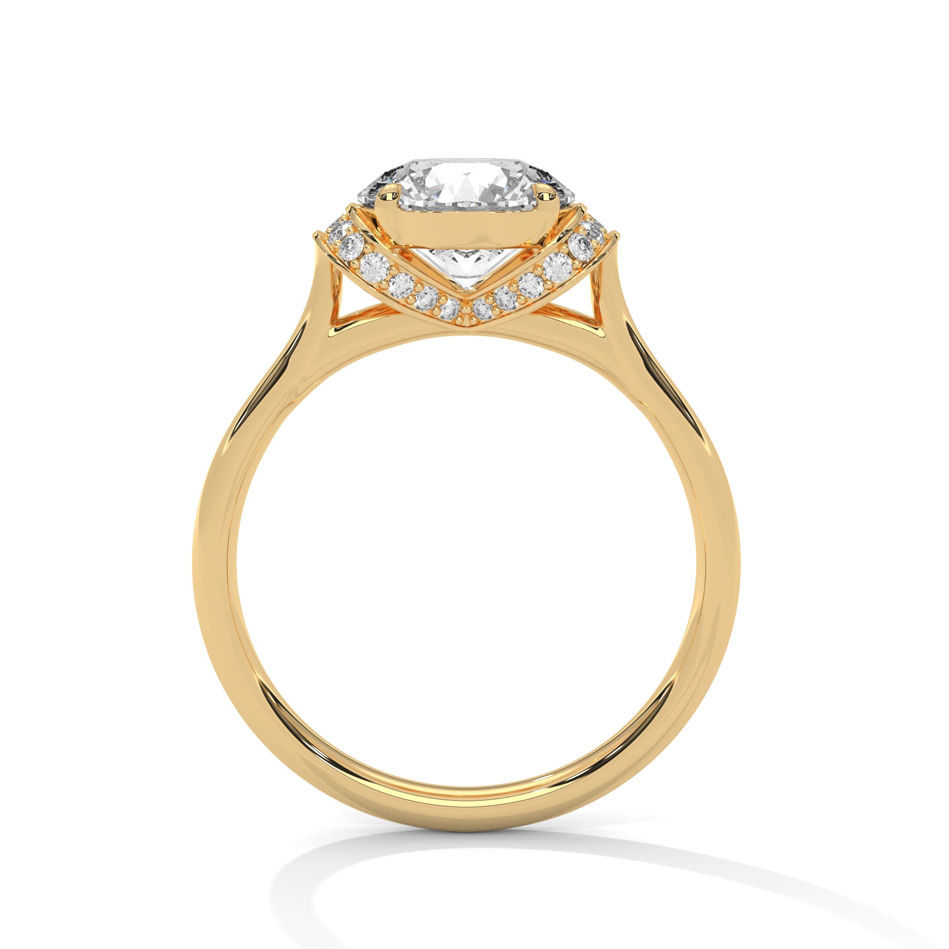 Cathedral Hidden Halo Solitaire Ring