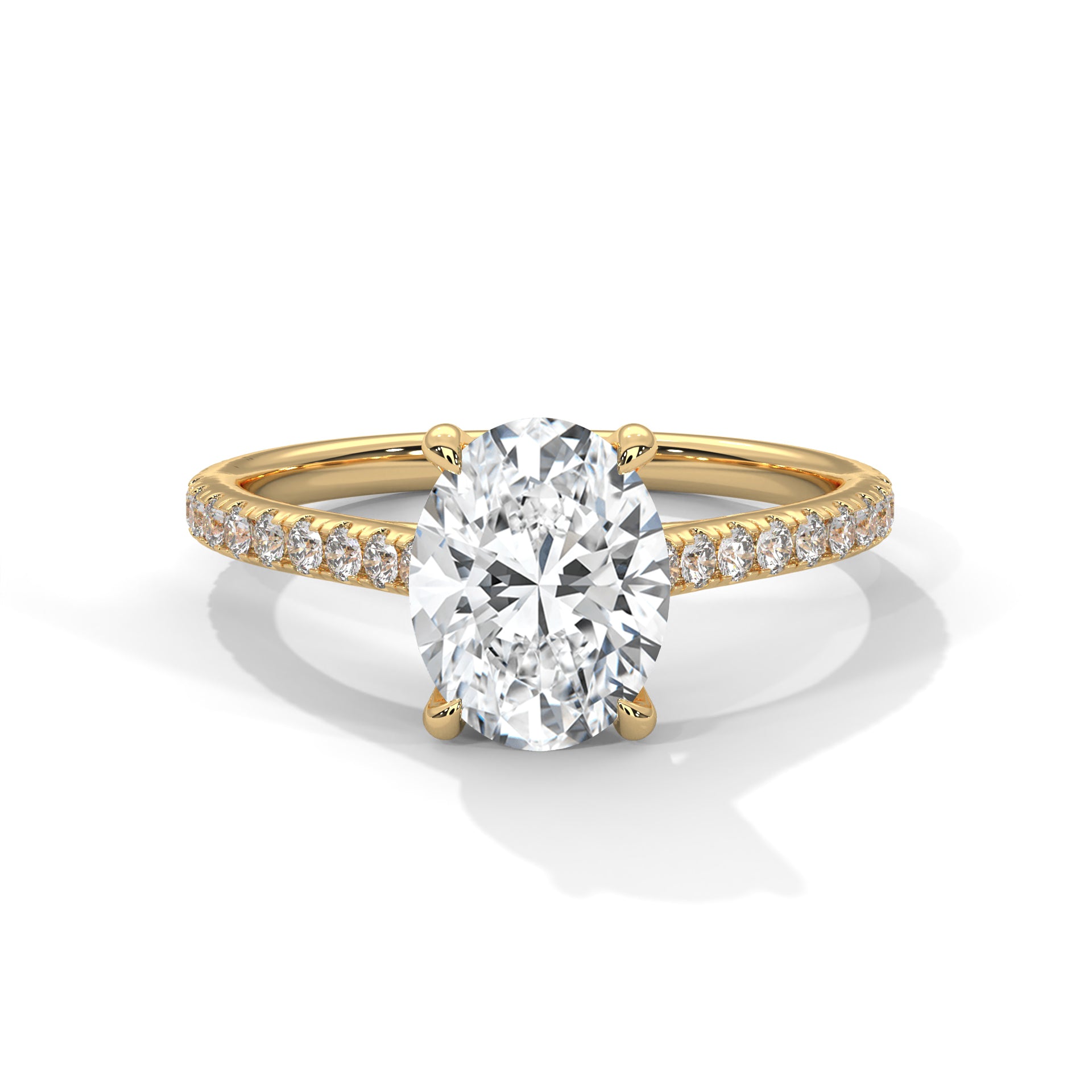 Classic Oval Solitaire Pavé Ring