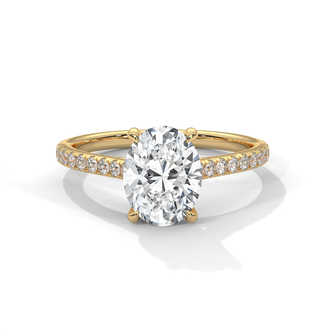 Classic Oval Solitaire Pavé Ring