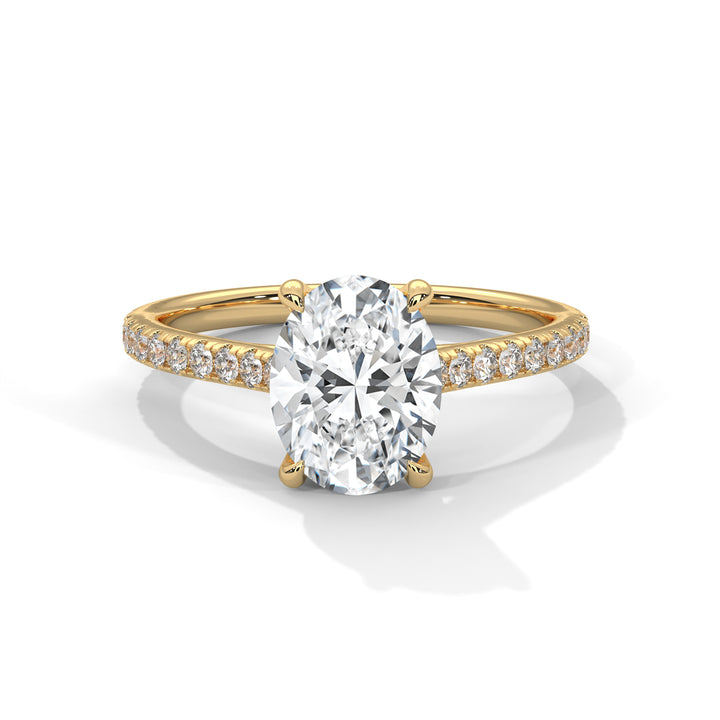 Classic Oval Solitaire Pavé Ring