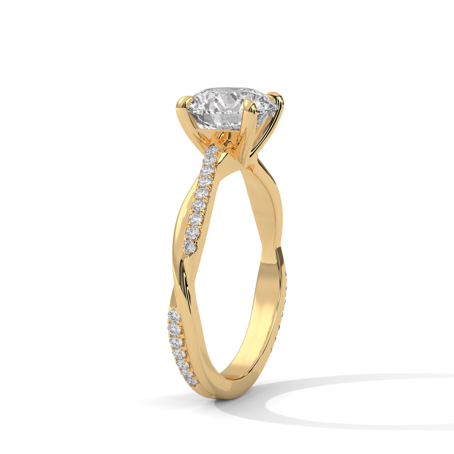 Round Solitaire Twist Ring