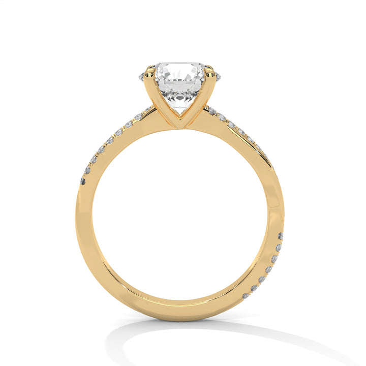 Round Solitaire Twist Ring