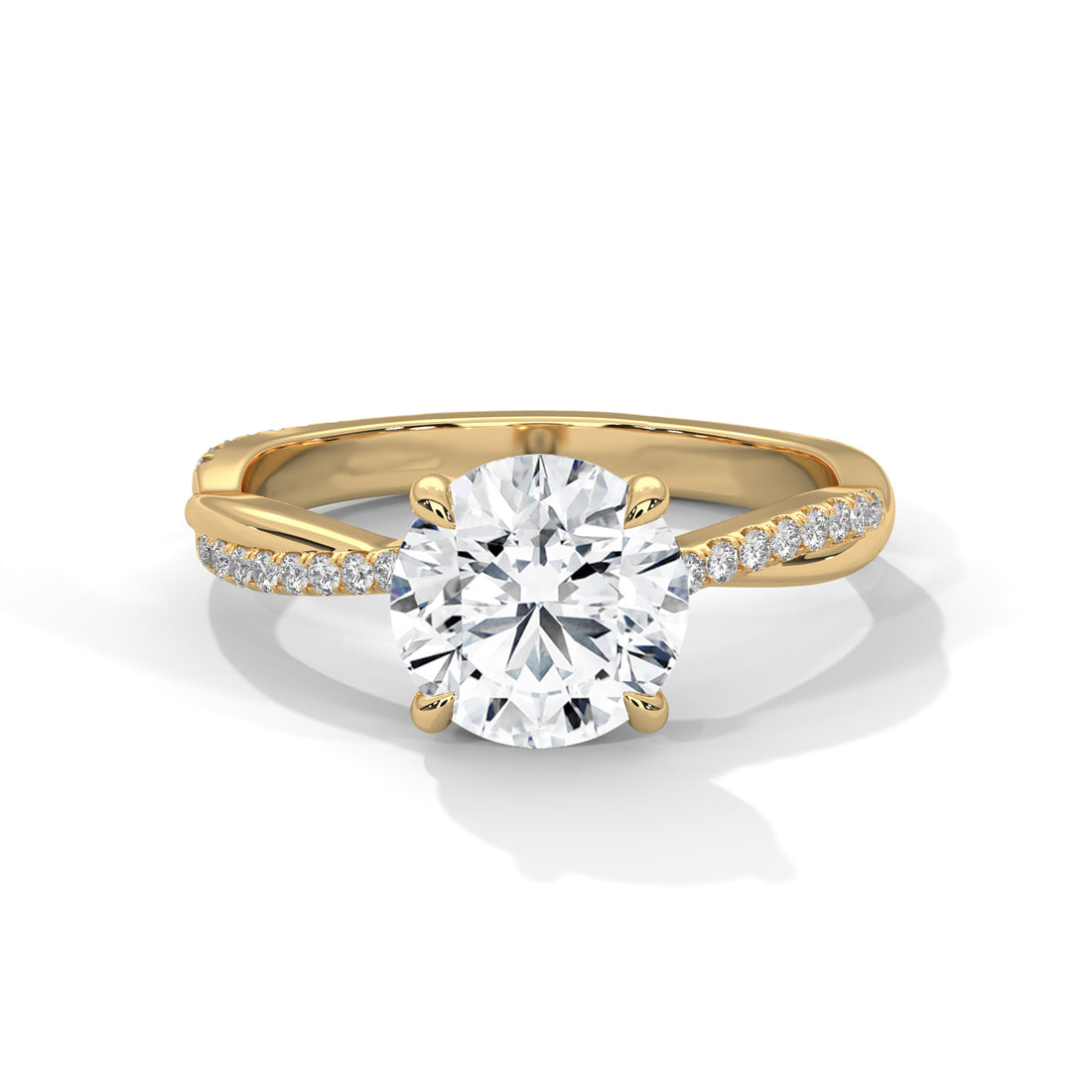 Round Solitaire Twist Ring