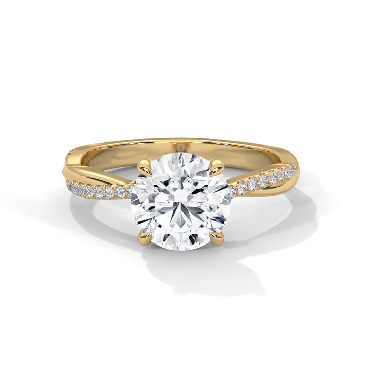 Round Solitaire Twist Ring