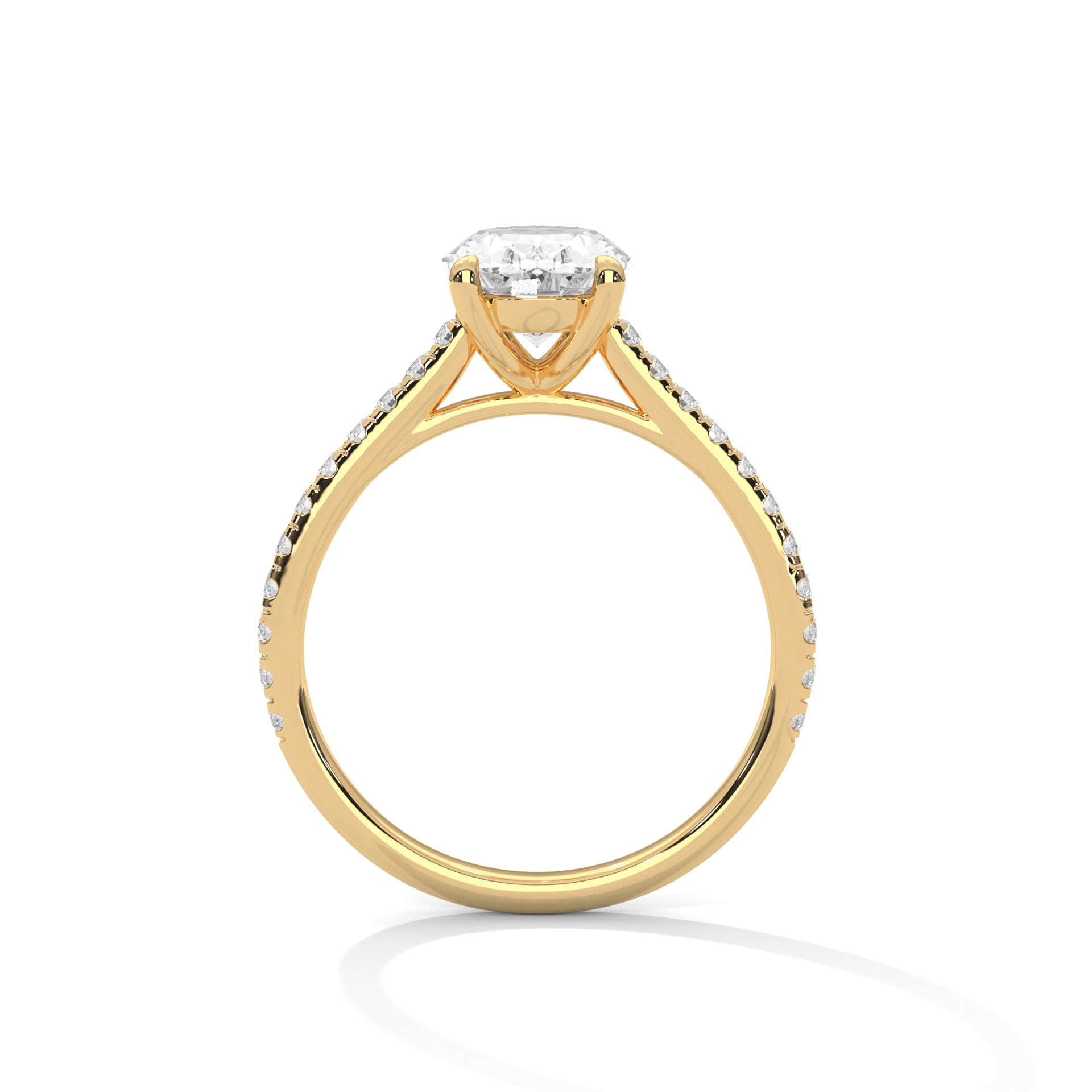 Classic Oval Solitaire Pavé Ring