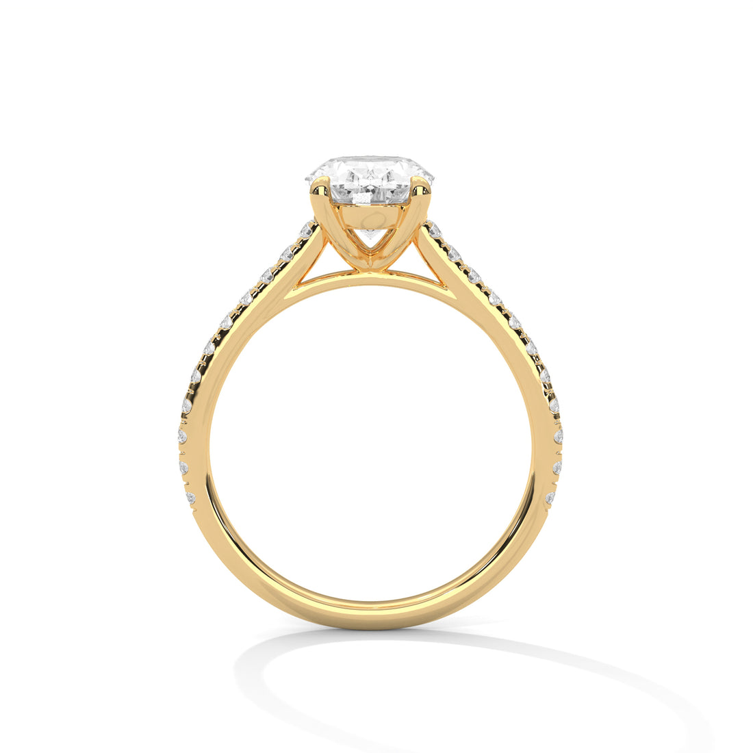 Classic Oval Solitaire Pavé Ring