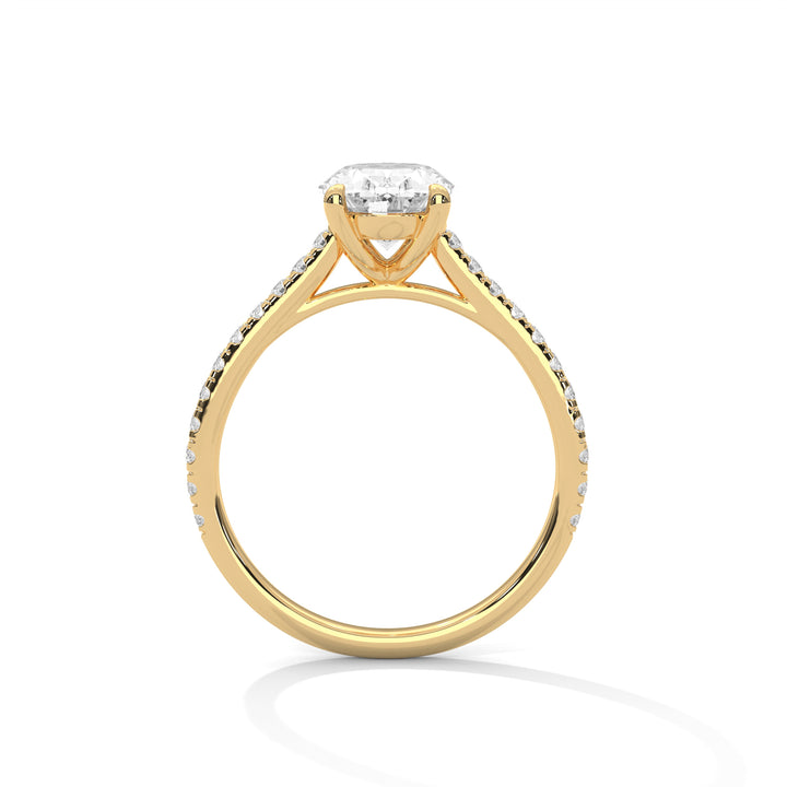 Classic Oval Solitaire Pavé Ring