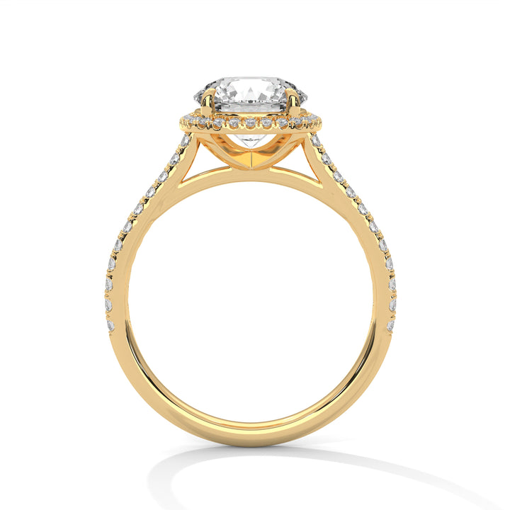 Cushion Halo Solitaire Ring