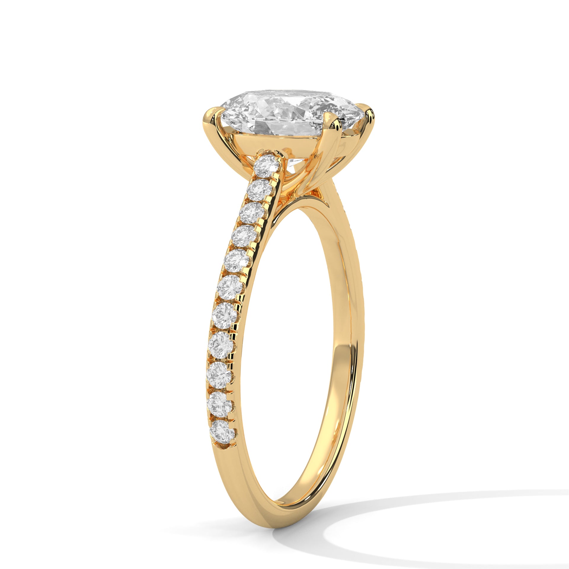 Classic Oval Solitaire Pavé Ring