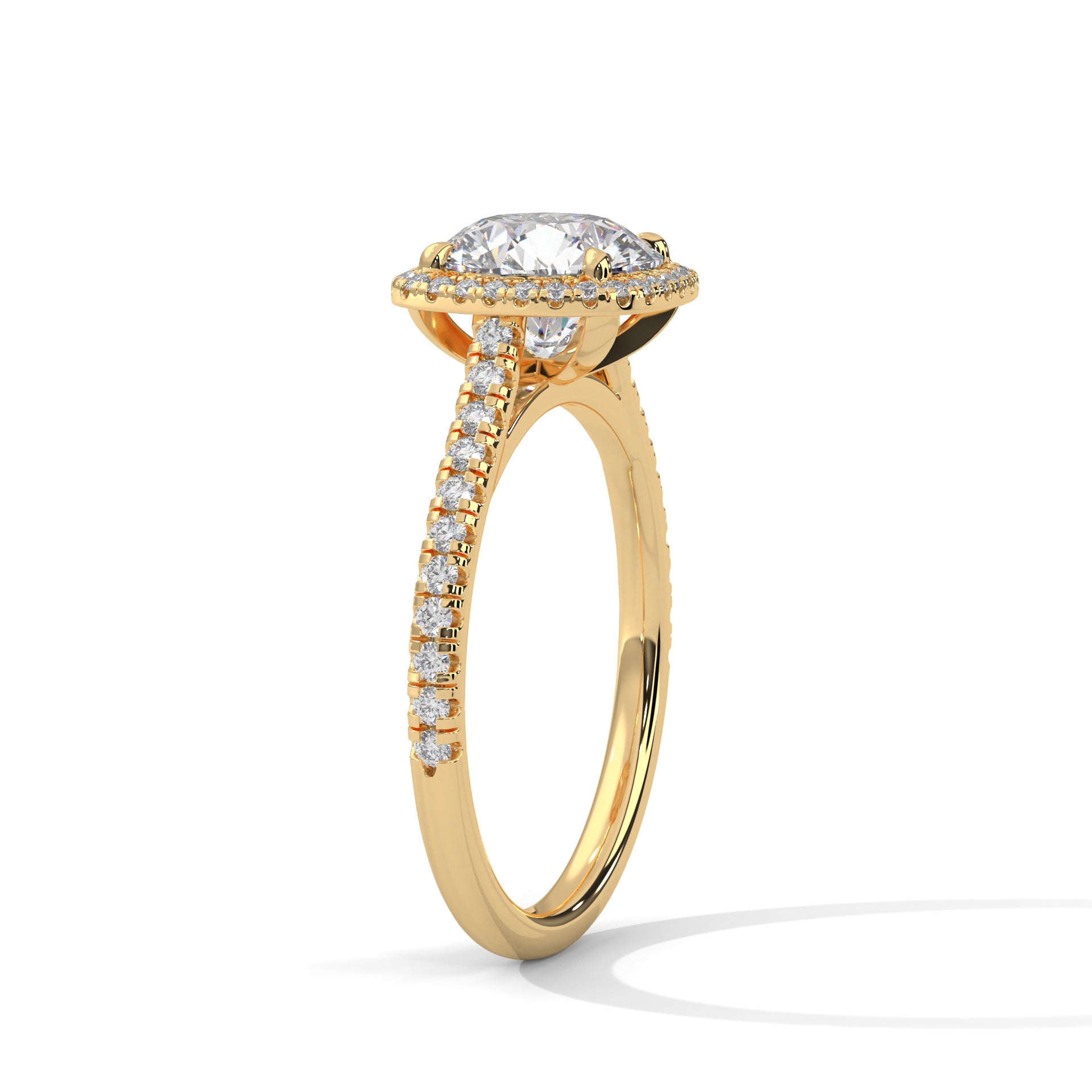 Cushion Halo Solitaire Ring