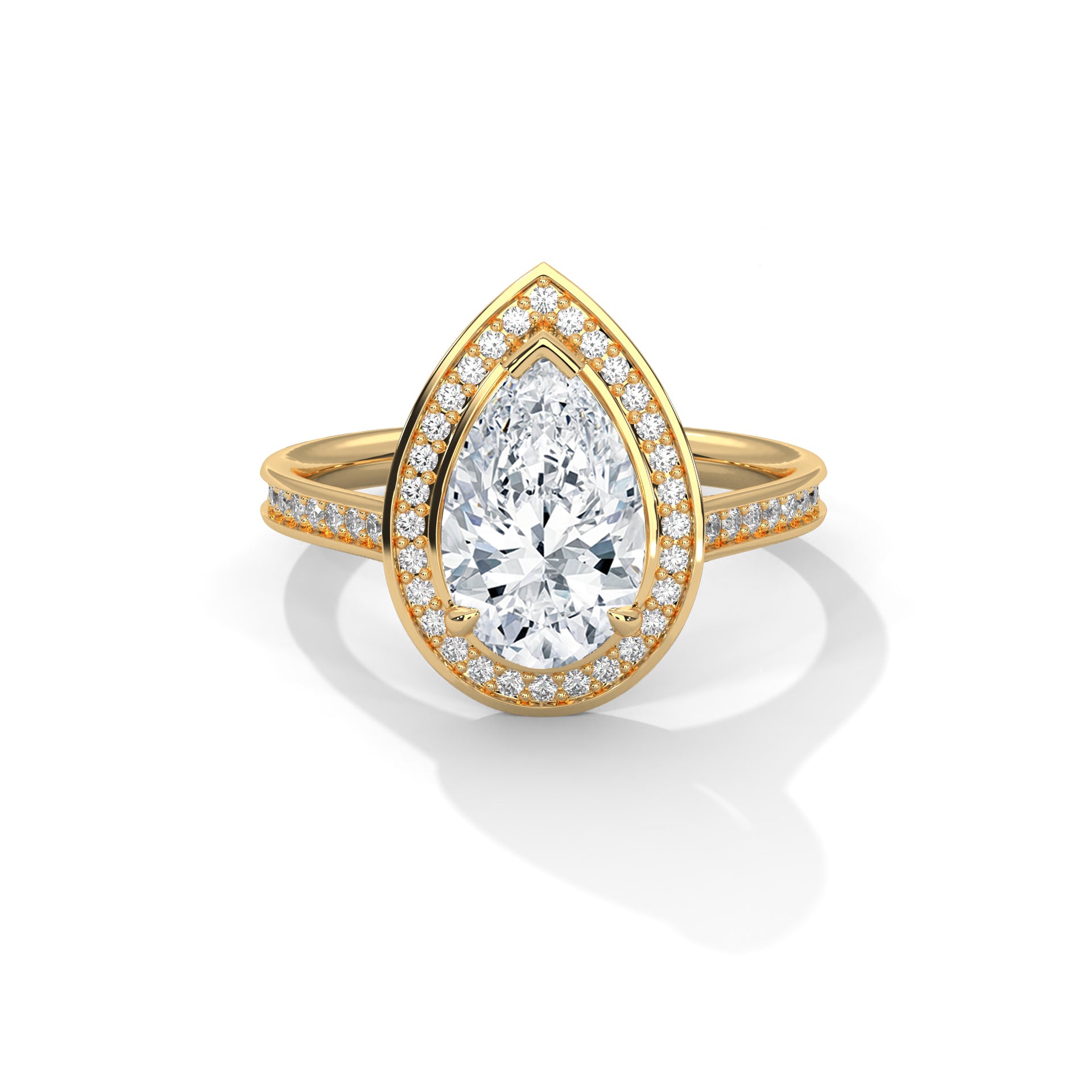 Luxury Pear Solitaire Ring