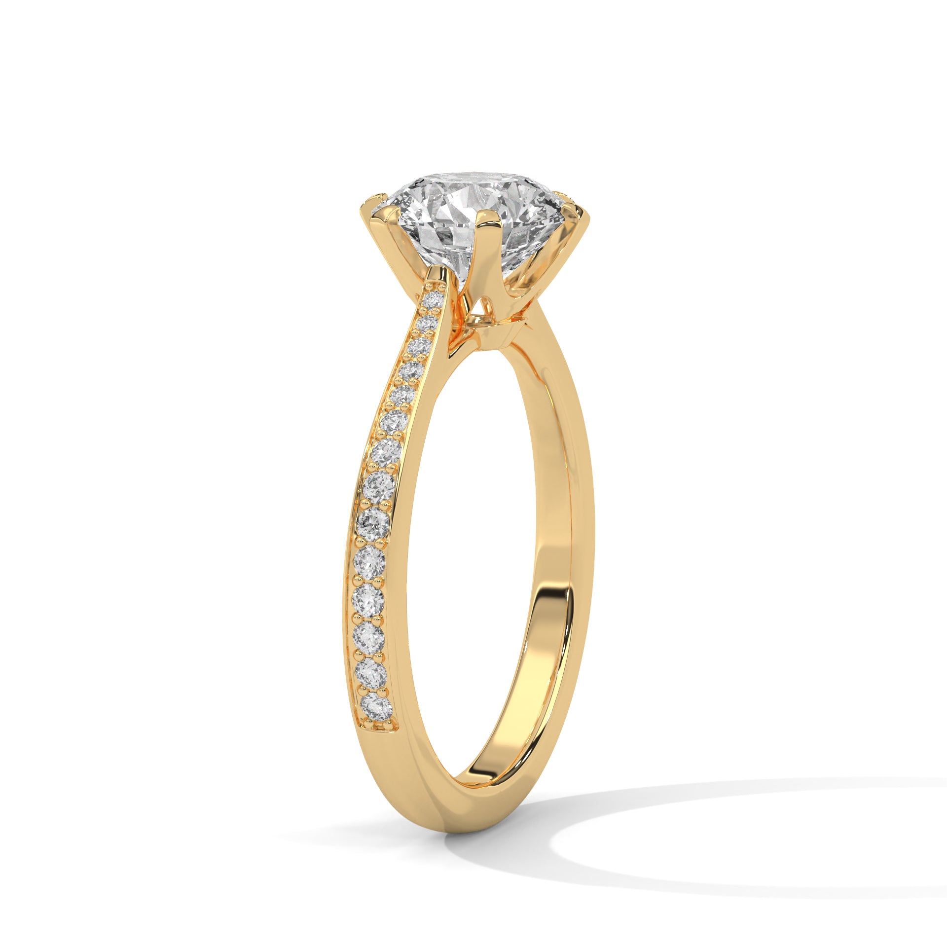 Classic Six-Prong Solitaire Pavé Ring