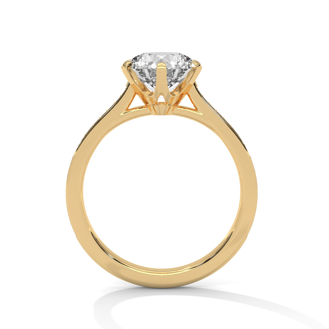 Classic Six-Prong Solitaire Pavé Ring