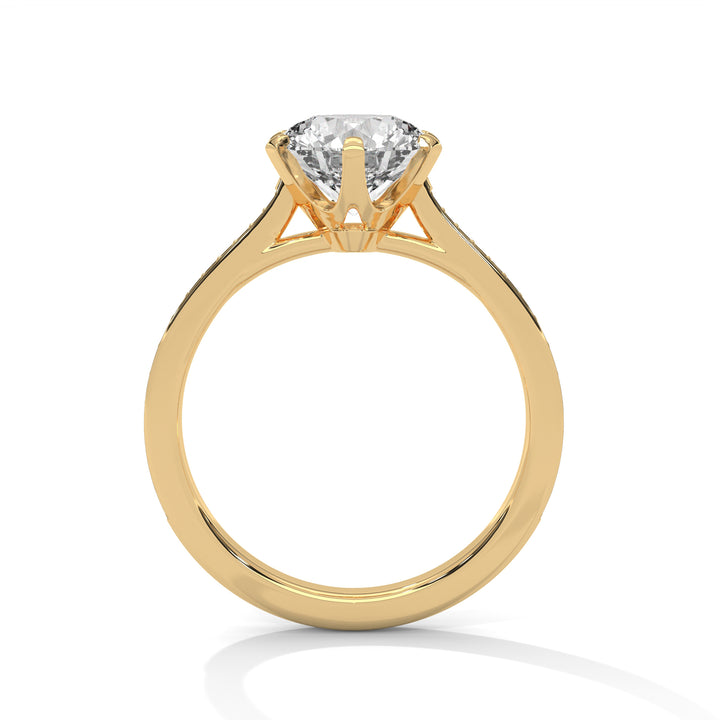 Classic Six-Prong Solitaire Pavé Ring