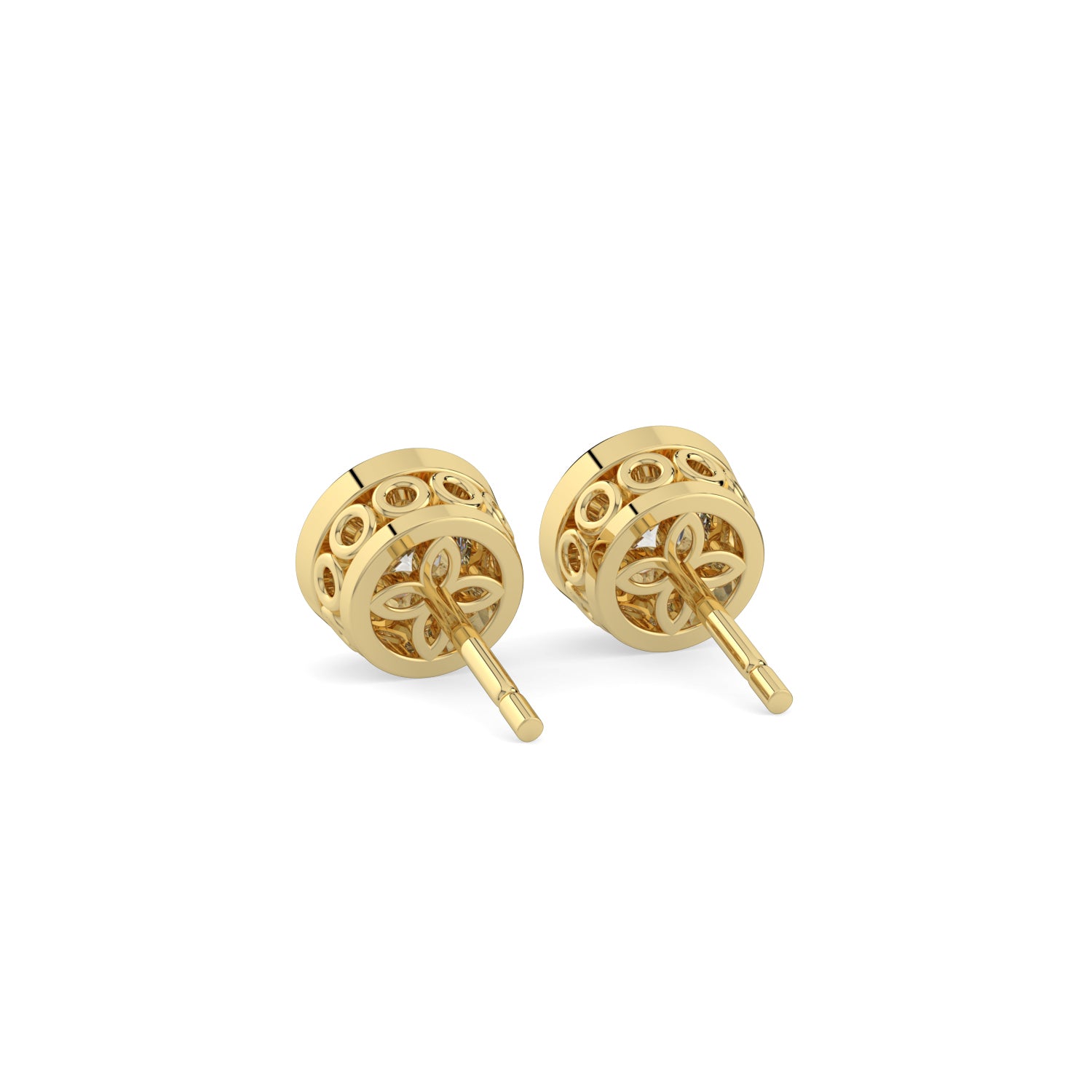 Round Bezel Solitaire Stud Earrings
