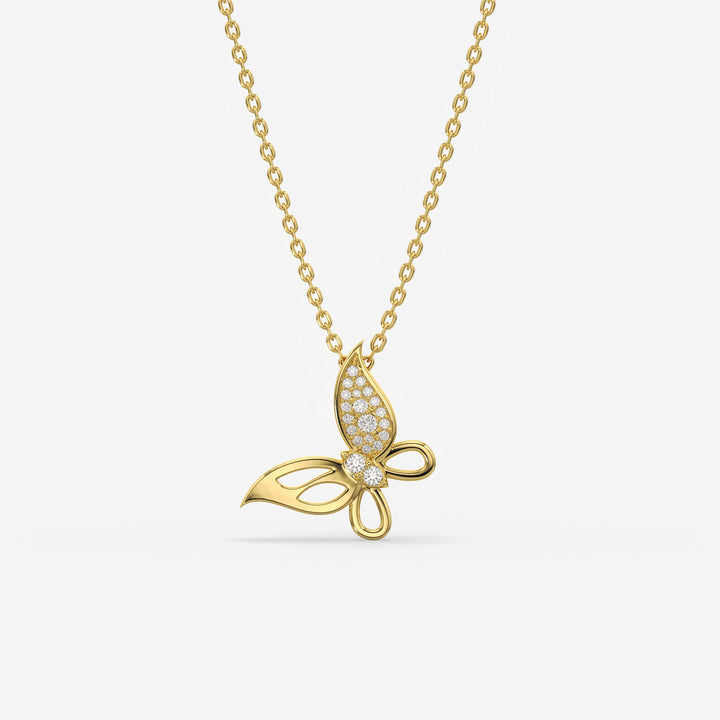 Butterfly Diamond Pendant Necklace
