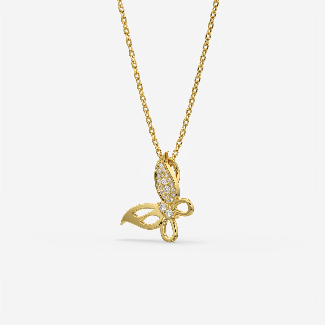 Butterfly Diamond Pendant Necklace