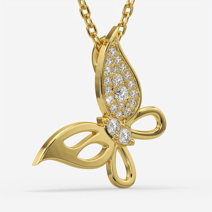 Butterfly Diamond Pendant Necklace