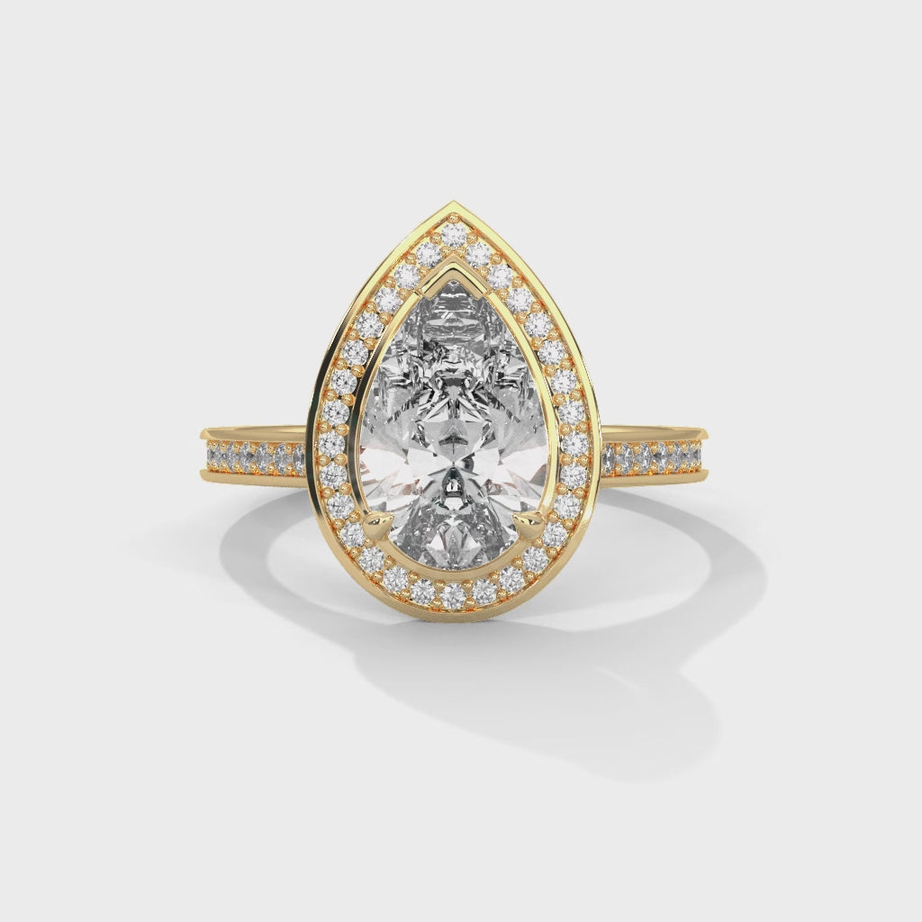 Luxury Pear Solitaire Ring