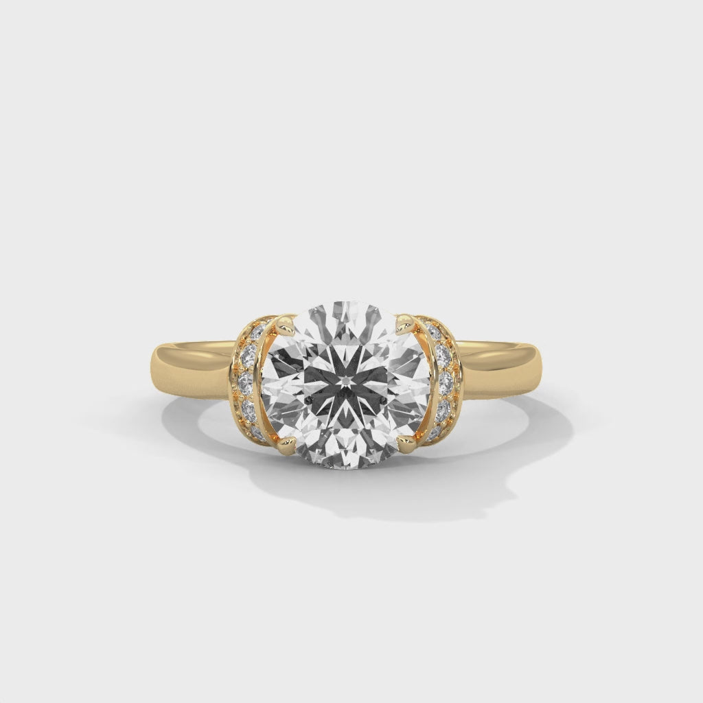 Cathedral Hidden Halo Solitaire Ring