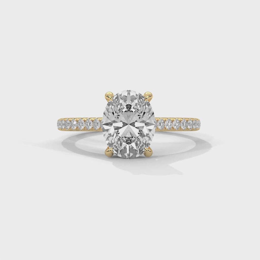 Classic Oval Solitaire Pavé Ring
