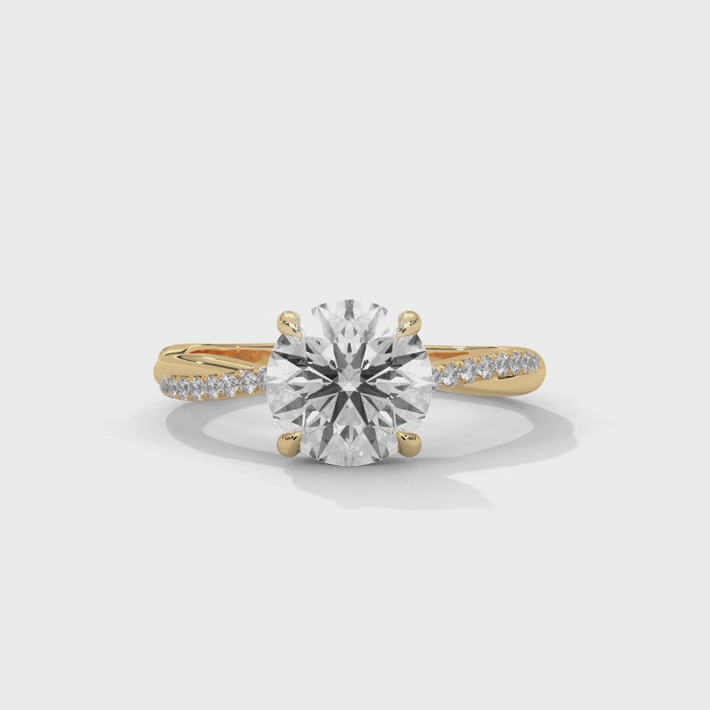 Round Solitaire Twist Ring